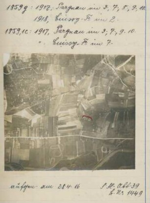 Foto feindlicher Batterien südöstlich von Pargnan (Luftbild)