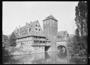 Nürnberg, Wasserturm, vom Henkersteg aufgenommen, 1913