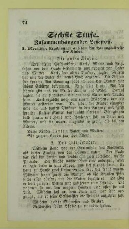 Sechste Stufe. Zusammenhängender Lesestoff