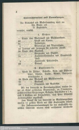 Unterrichtsmittel und Sammlungen