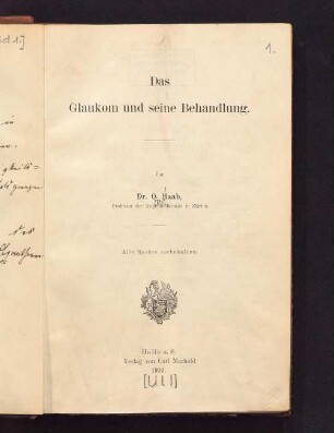 Das Glaukom und seine Behandlung