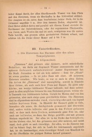 III. Unterirdisches