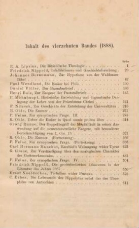 Inhaltsverzeichnis