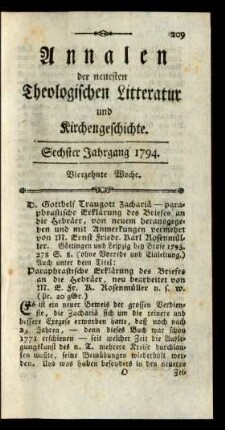 Vierzehnte Woche
