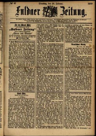 Ausgabe vom Dienstag, den 26. Februar 1889.