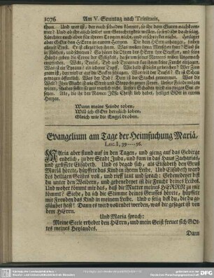 Evangelium am Tage der Heimsuchung Mariä, Luc. I, 39-56