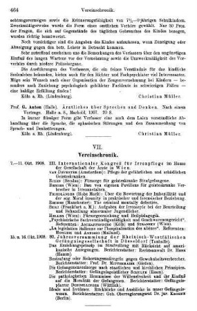 464, VII. Vereinschronik