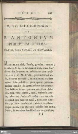In M. Antonium Philippica Decima