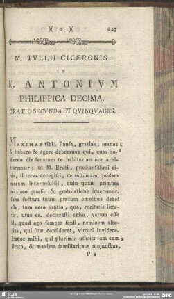 In M. Antonium Philippica Decima