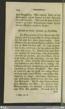 Glaube an Gott, Glaube an Christum
