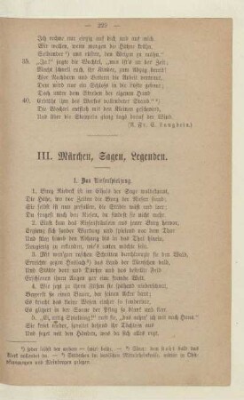 III. Märchen, Sagen, Legenden