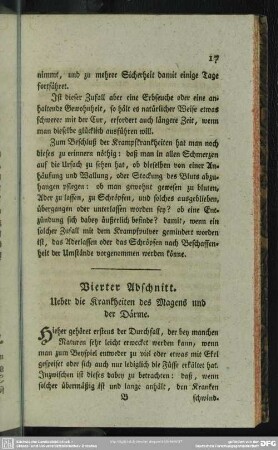 Vierter Abschnitt. Ueber die Krankheiten des Magens und der Därme