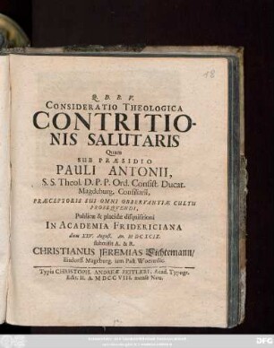 Consideratio Theologica Contritionis Salutaris