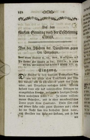 Auf den fünften Sonntag nach der Erscheinung Christi.
