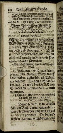 Vom Jüngsten Gericht. - Vom ewigen Leben.