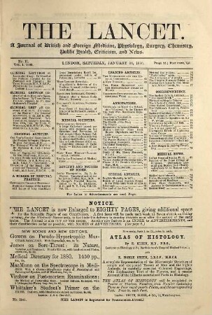 The lancet. 1880, [3.] Advertiser