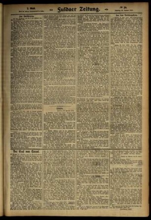 Zweite Ausgabe vom Samstag, den 25. Januar 1913.
