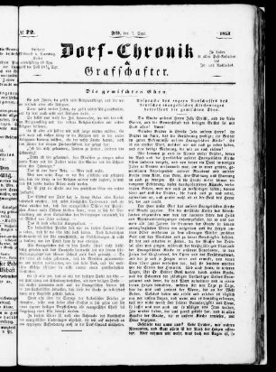 Dorf-Chronik & Grafschafter. 1853-1853