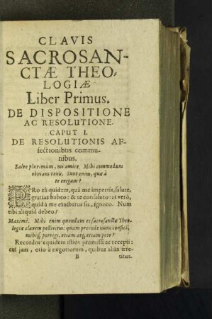 Caput I. De Resolutionis Affectionibus communibus.