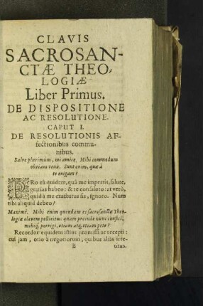 Caput I. De Resolutionis Affectionibus communibus.