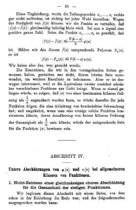 1. Nicht-Existenz einer gleichmässigen oberen Abschätzung für die Gesamtheit der stetigen Funktionen.