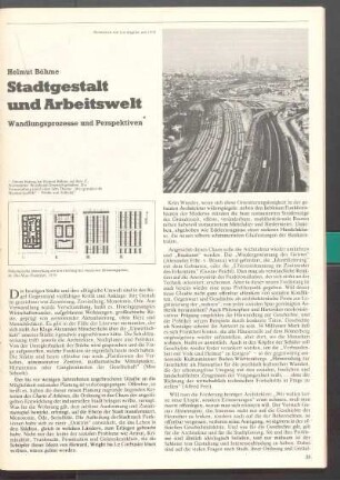 Stadtgestalt und Arbeitswelt