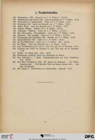 c) Francofurtensien (Nr. 232-251)