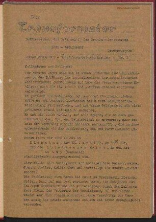 'Der Transformator - Sonderausgabe Nr. 1', Nr.1/1953 (Juni 1953)