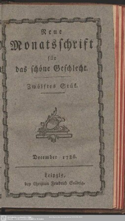 Zwölftes Stük. December 1786