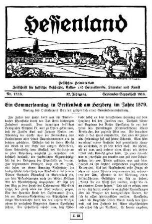 Nr. 17/18, September-Doppelheft 1918