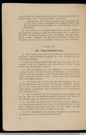 III. Der Gemeindeausschuss