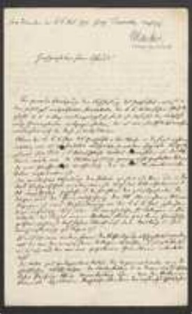 Brief von Carl Friedrich Philipp von Martius an August Emanuel Fürnrohr