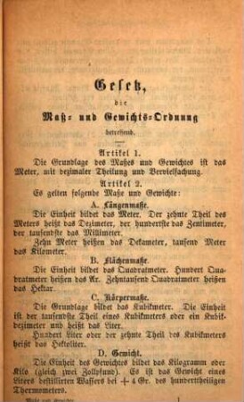 Die Maße und Gewichte des metrischen Systemes : Als Leitfaden beim Unterricht d. metrischen Maßsystemes, sowie für den prakt. Gebrauch, nach dem Französ. v. Saigey bearb. Mit Holzschn.
