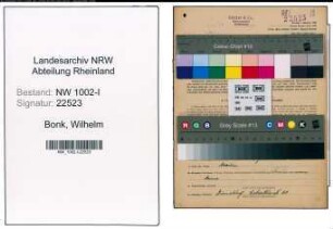 Entnazifizierung Wilhelm Bonk, geb. 09.10.1899 (Polier)
