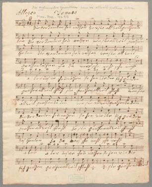 Die neue Alzeste, Excerpts. Arr, V (3), G-Dur - BSB Mus.ms. 7619 : [without title]