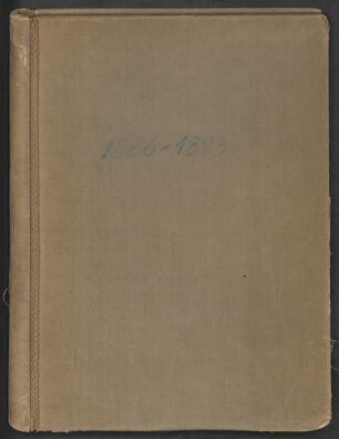 1886/1893: Akzessionsjournale der Handschriftenabteilung der Staatsbibliothek zu Berlin : Cat. access. libr. mss. 1886-1893