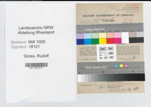 Entnazifizierung Rudolf Gross, geb. 15.09.1903 (Nachtwaechter)