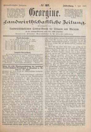 Fünfundfünfzigster Jahrgang. No. 27. Insterburg, 7. Juli 1887.