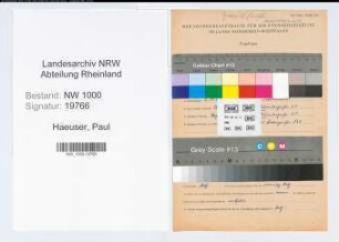 Entnazifizierung Paul Haeuser, geb. 02.10.1913 (Betriebswart)