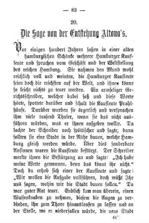 20. Die Sage von der Entstehung Altona's.