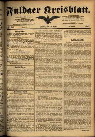 Ausgabe vom Freitag, den 12. April 1907.
