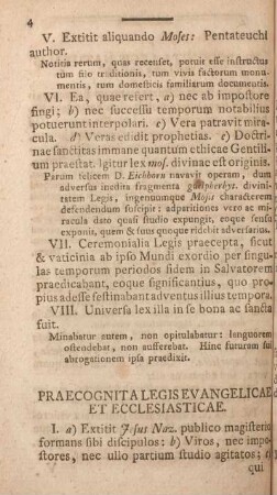 Praecognita legis evangelicae et ecclesiasticae.