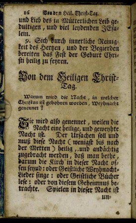 Von dem Heiligen Christ-Tag.