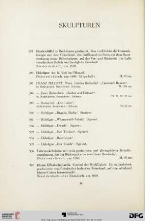 Skulpturen (Nr. 295-311)