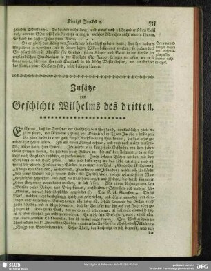 Zusätze zur Geschichte Wilhelms des dritten