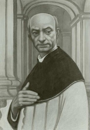 Bildnis Wilhelm Beier (1889-1945; Propst der Dresdner Hofkirche, Opfer der Bombardierung von Dresden am 13./14.02.1945). Gemälde von Bruno Seener (1893-1952). Öl auf Holz; 97 x 67 cm