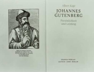 Buchgestaltung zu A. Kapr 'Johannes Gutenberg'