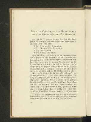 Die vier Schultypen der Neuordnung des preußischen höheren Schulwesens