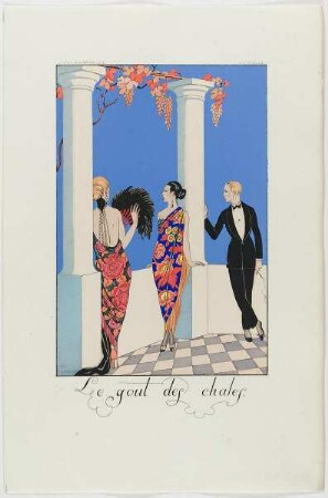 "Le gout des chales", aus dem Mode-Almanach "Falbalas et Fanfreluches 1923"