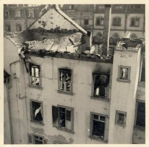 Zerstörungen Zweiter Weltkrieg - Luftangriff 2./3.09.1942. Altes St. Vincentiuskrankenhaus, Gartenstraße/Ecke Kriegsstraße und Karlstraße